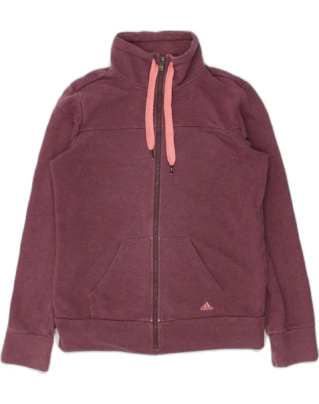 ADIDAS Womens Graphic Tracksuit Top Jacket UK 12-14 Medium Purple Cotton Anorak Shell Jacket Lightweight Jacket