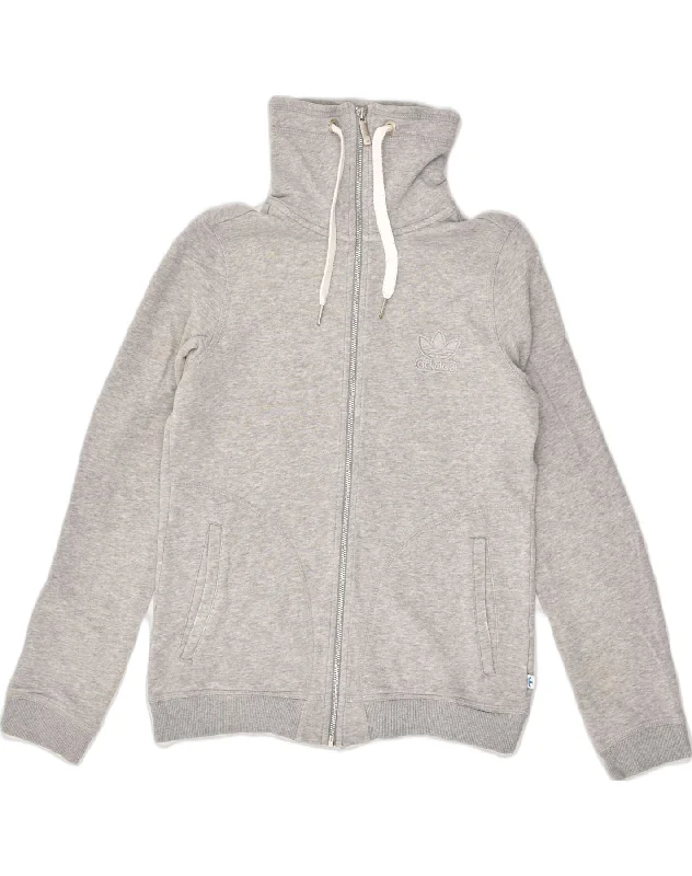 ADIDAS Womens Graphic Tracksuit Top Jacket UK 14 Large Grey Cotton Notch Collar Peter Pan Collar Cowl Neck ADIDAS Womens Graphic Tracksuit Top Jacket UK 14 Large Grey Cotton Notch Collar Peter Pan Collar Cowl Neck