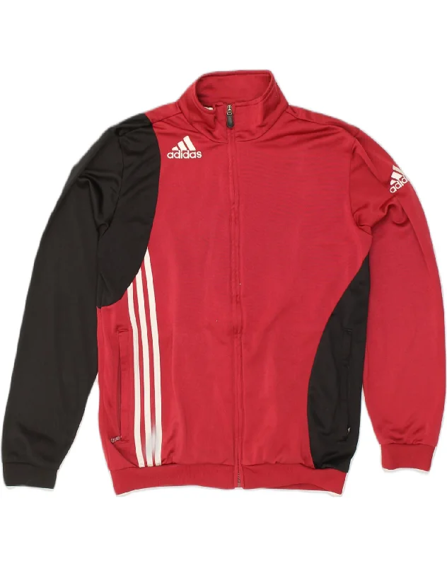 ADIDAS Womens Graphic Tracksuit Top Jacket UK 32-34 Small Red Colourblock Front Pockets Side Pockets Patch Pockets ADIDAS Womens Graphic Tracksuit Top Jacket UK 32-34 Small Red Colourblock Front Pockets Side Pockets Patch Pockets