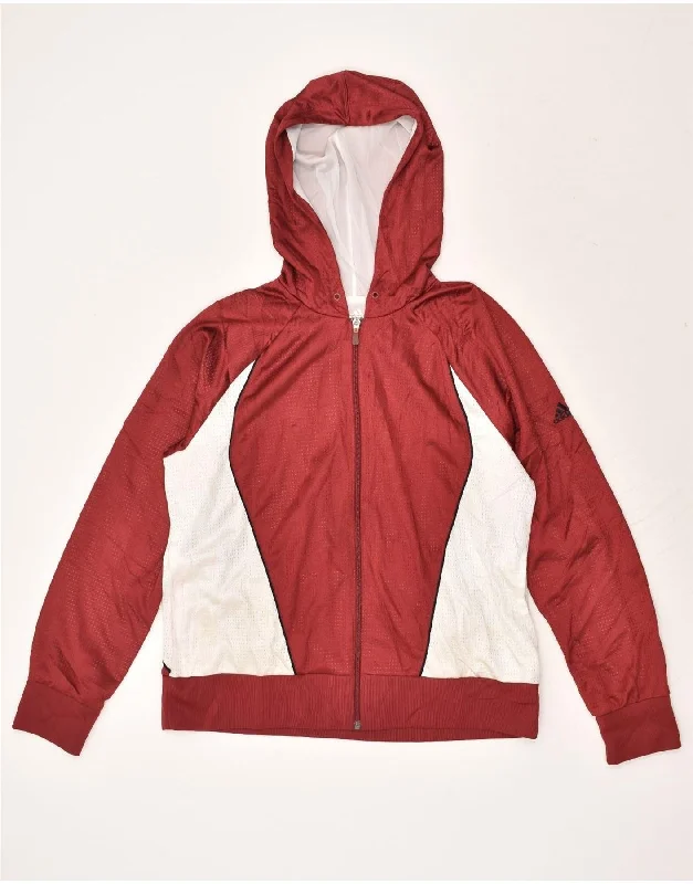 ADIDAS Womens Hooded Tracksuit Top Jacket UK 22 XL Red Colourblock Trench Coat Raincoat Waterproof Jacket ADIDAS Womens Hooded Tracksuit Top Jacket UK 22 XL Red Colourblock Trench Coat Raincoat Waterproof Jacket