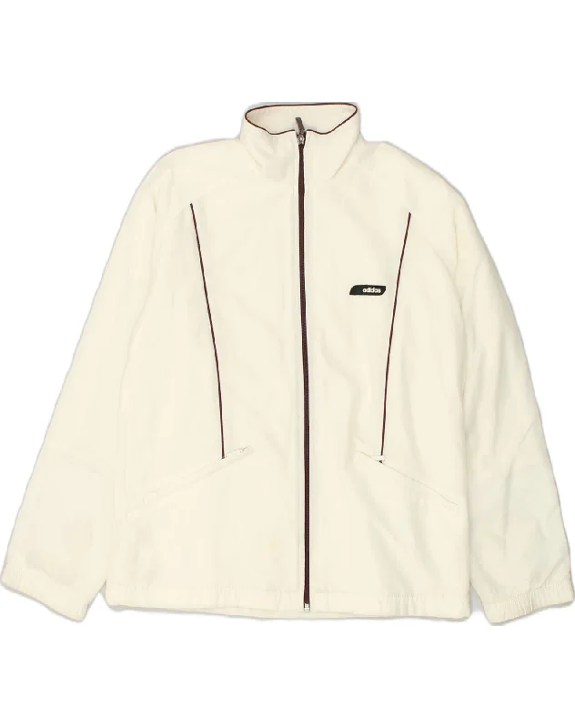 ADIDAS Womens Oversized Tracksuit Top Jacket UK 10 Small Off White Wool Jacket Cashmere Jacket Tweed Jacket ADIDAS Womens Oversized Tracksuit Top Jacket UK 10 Small Off White Wool Jacket Cashmere Jacket Tweed Jacket