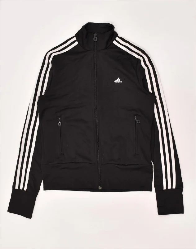 ADIDAS Womens Tracksuit Top Jacket UK 10 Small Black Polyester V-Neck Jacket Boat Neck Jacket Square Neck Jacket ADIDAS Womens Tracksuit Top Jacket UK 10 Small Black Polyester V-Neck Jacket Boat Neck Jacket Square Neck Jacket