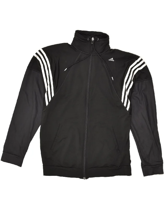 ADIDAS Womens Tracksuit Top Jacket UK 12/14 Medium Black Colourblock Knit Fabric Woven Fabric Fleece Fabric ADIDAS Womens Tracksuit Top Jacket UK 12/14 Medium Black Colourblock Knit Fabric Woven Fabric Fleece Fabric