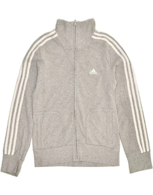 ADIDAS Womens Tracksuit Top Jacket UK 12 Medium Grey Cotton V-Neck Jacket Boat Neck Jacket Square Neck Jacket ADIDAS Womens Tracksuit Top Jacket UK 12 Medium Grey Cotton V-Neck Jacket Boat Neck Jacket Square Neck Jacket