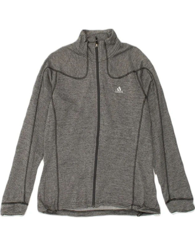 ADIDAS Womens Tracksuit Top Jacket UK 14 Medium Grey Polyester Cotton Fabric Linen Fabric Terry Fabric ADIDAS Womens Tracksuit Top Jacket UK 14 Medium Grey Polyester Cotton Fabric Linen Fabric Terry Fabric