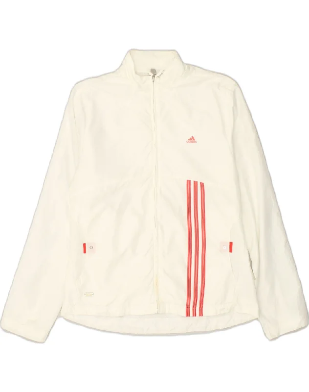 ADIDAS Womens Tracksuit Top Jacket UK 16 Large White Polyester Wool Jacket Cashmere Jacket Tweed Jacket ADIDAS Womens Tracksuit Top Jacket UK 16 Large White Polyester Wool Jacket Cashmere Jacket Tweed Jacket