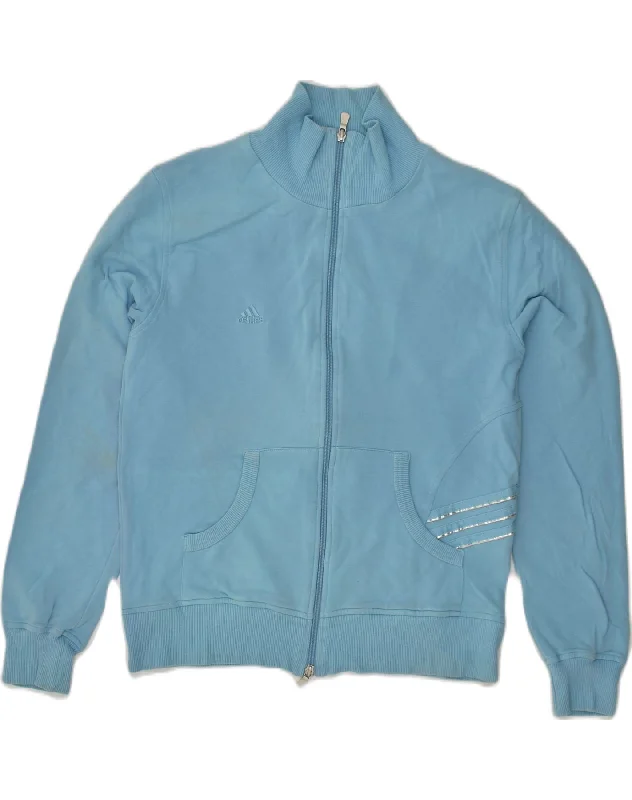 ADIDAS Womens Tracksuit Top Jacket UK 18 XL Blue Cotton Ribbed Jacket Pleated Jacket Ruffled Jacket ADIDAS Womens Tracksuit Top Jacket UK 18 XL Blue Cotton Ribbed Jacket Pleated Jacket Ruffled Jacket