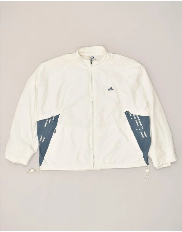 ADIDAS Womens Tracksuit Top Jacket UK 18 XL White Polyester Insulated Jacket Fitted Jacket Loose Jacket ADIDAS Womens Tracksuit Top Jacket UK 18 XL White Polyester Insulated Jacket Fitted Jacket Loose Jacket