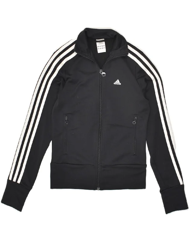 ADIDAS Womens Tracksuit Top Jacket UK 8 Small Black Polyester Zippered Jacket Buttoned Jacket Snapped Jacket ADIDAS Womens Tracksuit Top Jacket UK 8 Small Black Polyester Zippered Jacket Buttoned Jacket Snapped Jacket