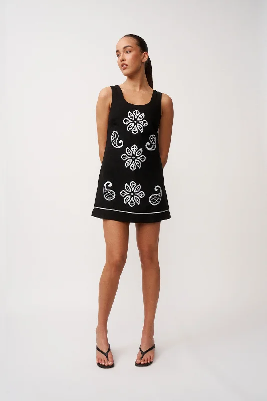 Alfresco Embroidery Mini Dress Trendy Wraparound Mini Dress