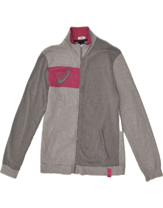 ASICS Womens Tracksuit Top Jacket UK 12 Medium Grey Colourblock Cotton Lace Jacket Ribbed Jacket Sequined Jacket ASICS Womens Tracksuit Top Jacket UK 12 Medium Grey Colourblock Cotton Lace Jacket Ribbed Jacket Sequined Jacket