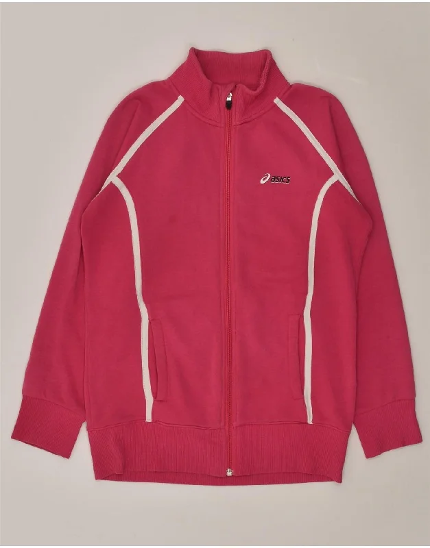 ASICS Womens Tracksuit Top Jacket UK 12 Medium Pink Rayon Fabric Velvet Fabric Corduroy Fabric ASICS Womens Tracksuit Top Jacket UK 12 Medium Pink Rayon Fabric Velvet Fabric Corduroy Fabric