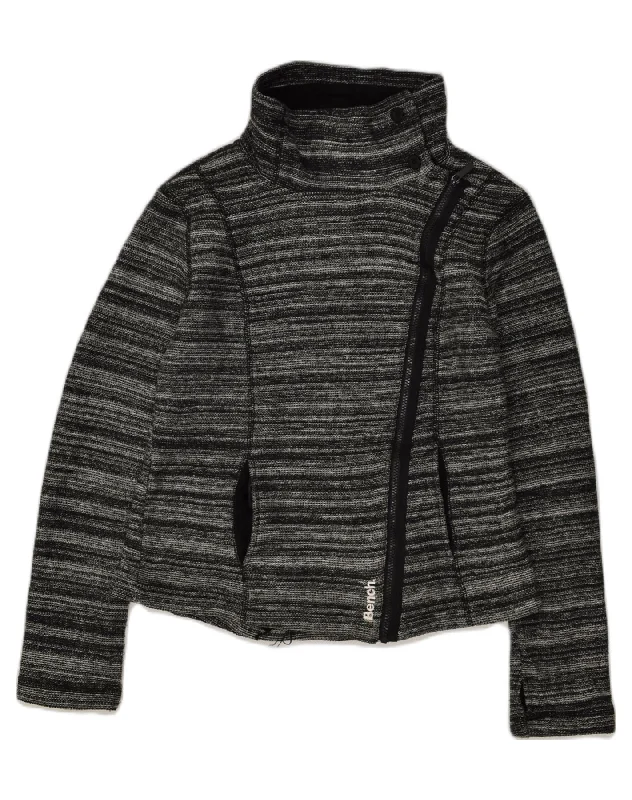 BENCH Womens Tracksuit Top Jacket UK 16 Large Grey Striped Cotton Bomber Jacket Anorak Windbreaker BENCH Womens Tracksuit Top Jacket UK 16 Large Grey Striped Cotton Bomber Jacket Anorak Windbreaker