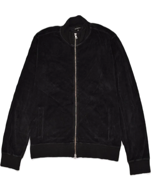 CALVIN KLEIN Womens Graphic Tracksuit Top Jacket Uk 18 XL Black Cotton Wool Fabric Cashmere Fabric Tweed Fabric CALVIN KLEIN Womens Graphic Tracksuit Top Jacket Uk 18 XL Black Cotton Wool Fabric Cashmere Fabric Tweed Fabric