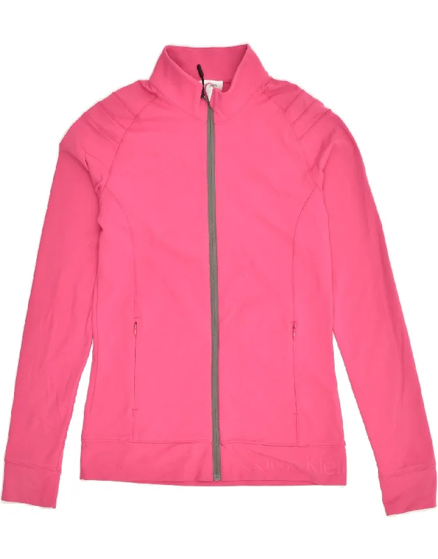 CALVIN KLEIN Womens Tracksuit Top Jacket UK 10 Small Pink Nylon Notch Collar Jacket Peter Pan Collar Jacket Cowl Neck Jacket CALVIN KLEIN Womens Tracksuit Top Jacket UK 10 Small Pink Nylon Notch Collar Jacket Peter Pan Collar Jacket Cowl Neck Jacket