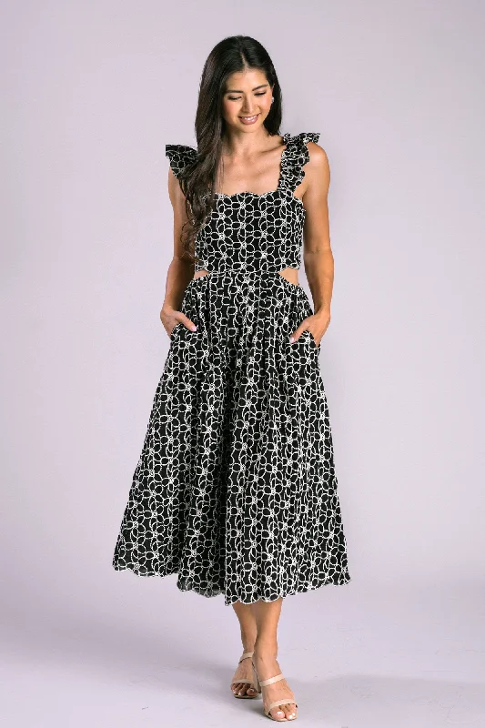 Carissa Cutout Midi Dress Trendy Floral Wrap Midi Dress