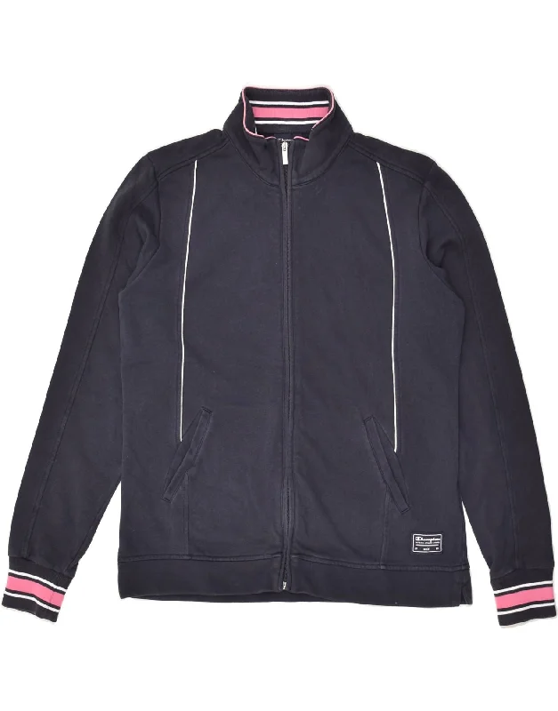 CHAMPION Womens Easy Fit Tracksuit Top Jacket UK 16 Large Navy Blue Cotton Fitted Jacket Loose Jacket Oversized Jacket CHAMPION Womens Easy Fit Tracksuit Top Jacket UK 16 Large Navy Blue Cotton Fitted Jacket Loose Jacket Oversized Jacket