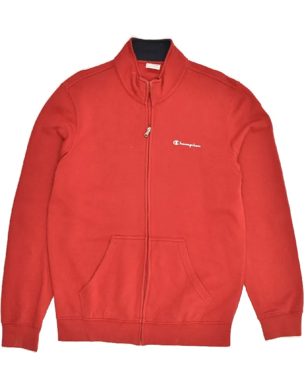 CHAMPION Womens Loose Fit Tracksuit Top Jacket UK 14 Medium Red Stand-Up Collar Roll-Neck Collar Turtle Neck CHAMPION Womens Loose Fit Tracksuit Top Jacket UK 14 Medium Red Stand-Up Collar Roll-Neck Collar Turtle Neck