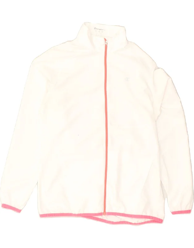 CHAMPION Womens Tracksuit Top Jacket UK 14 Medium White Polyester Cardigan Sweater Pullover CHAMPION Womens Tracksuit Top Jacket UK 14 Medium White Polyester Cardigan Sweater Pullover