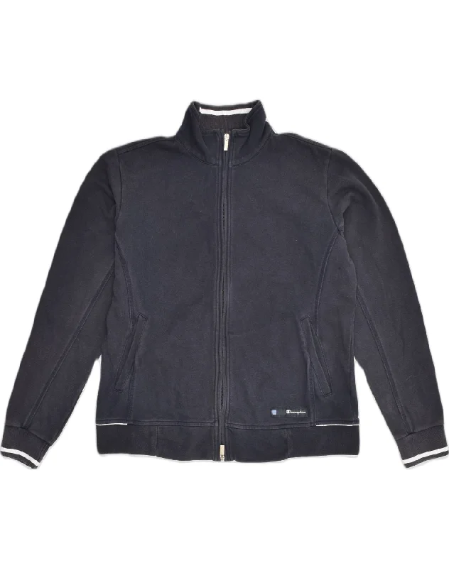 CHAMPION Womens Tracksuit Top Jacket UK 16 Large Navy Blue Cotton Snapped Jacket Toggled Jacket Drawstring Jacket CHAMPION Womens Tracksuit Top Jacket UK 16 Large Navy Blue Cotton Snapped Jacket Toggled Jacket Drawstring Jacket