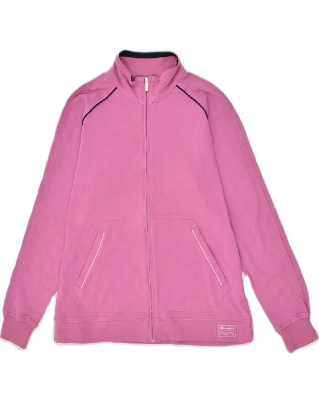 CHAMPION Womens Tracksuit Top Jacket UK 16 Large Pink Cotton Bomber Jacket Anorak Windbreaker CHAMPION Womens Tracksuit Top Jacket UK 16 Large Pink Cotton Bomber Jacket Anorak Windbreaker
