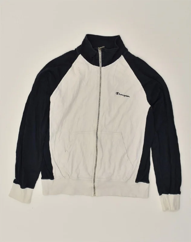 CHAMPION Womens Tracksuit Top Jacket UK 16 Large White Colourblock Fleece Jacket Down Jacket Feather Jacket CHAMPION Womens Tracksuit Top Jacket UK 16 Large White Colourblock Fleece Jacket Down Jacket Feather Jacket