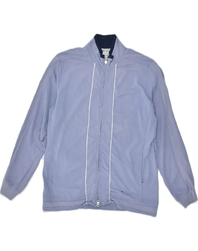 CHAMPION Womens Tracksuit Top Jacket UK 20 2XL Blue Cotton Boat Neck Shawl Collar Notched Collar CHAMPION Womens Tracksuit Top Jacket UK 20 2XL Blue Cotton Boat Neck Shawl Collar Notched Collar