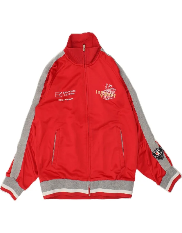 CHAMPION Womens Volley Graphic Tracksuit Top Jacket UK 10 Small Red Fleece Jacket Down Jacket Parka CHAMPION Womens Volley Graphic Tracksuit Top Jacket UK 10 Small Red Fleece Jacket Down Jacket Parka