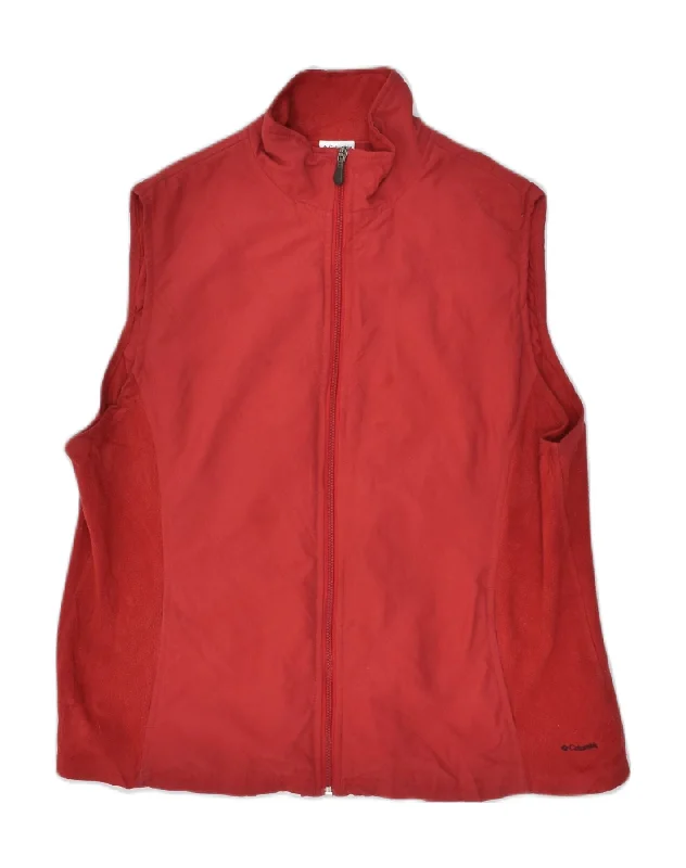 COLUMBIA Womens Sleeveless Tracksuit Top Jacket UK 14 XL Red Polyester Quilted Jacket Puffer Jacket Insulated Jacket COLUMBIA Womens Sleeveless Tracksuit Top Jacket UK 14 XL Red Polyester Quilted Jacket Puffer Jacket Insulated Jacket