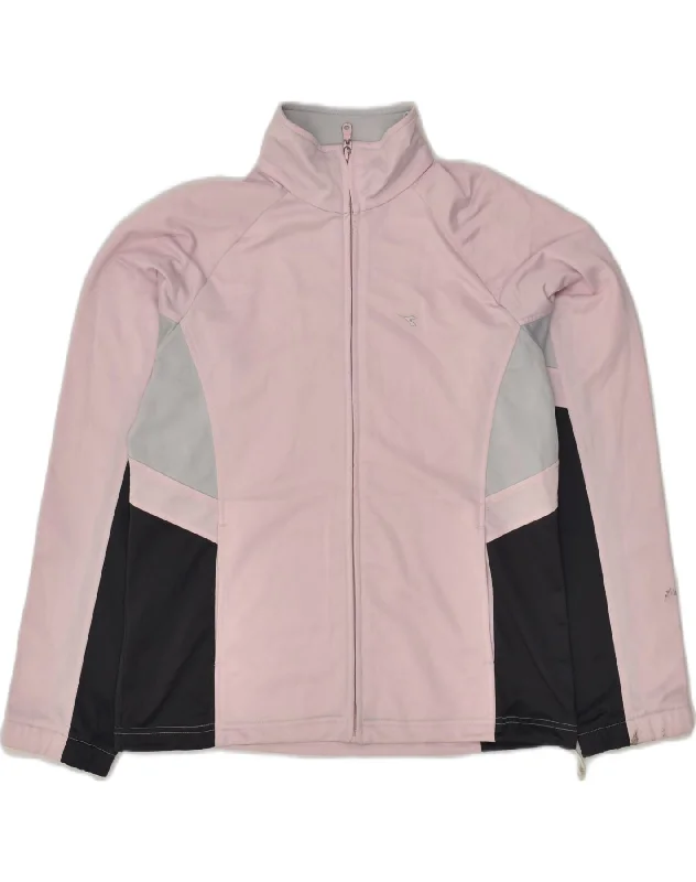 DIADORA Womens Loose Fit Tracksuit Top Jacket UK 10 Small Pink Colourblock Striped Jacket Polka Dot Jacket Floral Jacket DIADORA Womens Loose Fit Tracksuit Top Jacket UK 10 Small Pink Colourblock Striped Jacket Polka Dot Jacket Floral Jacket