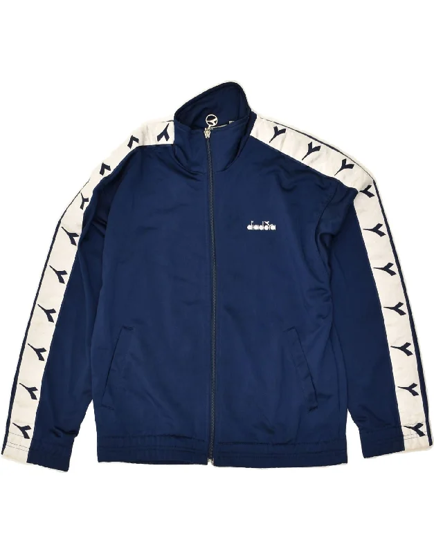 DIADORA Womens Tracksuit Top Jacket IT 40 Small Navy Blue Polyester Tailored Jacket Straight Jacket A-Line Jacket DIADORA Womens Tracksuit Top Jacket IT 40 Small Navy Blue Polyester Tailored Jacket Straight Jacket A-Line Jacket