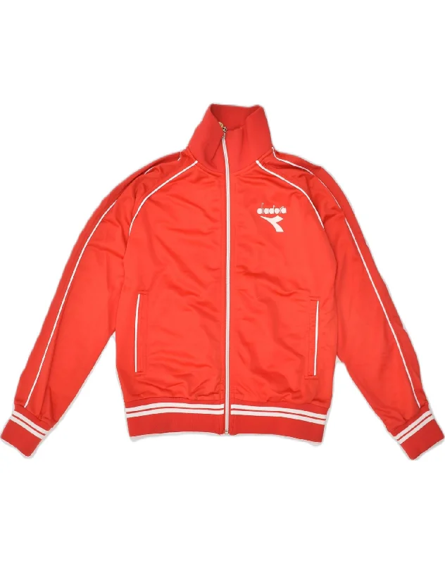 DIADORA Womens Tracksuit Top Jacket IT 40 Small Red Polyester Rayon Fabric Velvet Fabric Corduroy Fabric DIADORA Womens Tracksuit Top Jacket IT 40 Small Red Polyester Rayon Fabric Velvet Fabric Corduroy Fabric