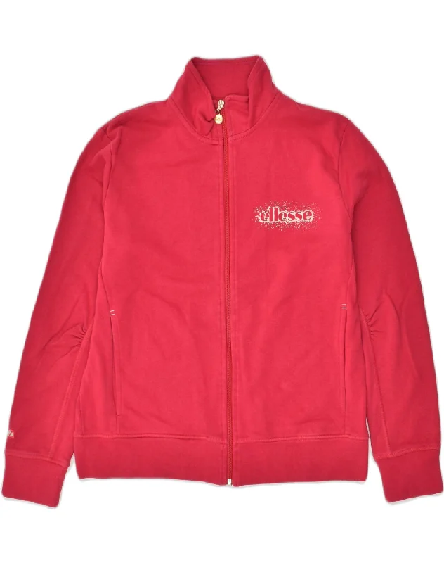ELLESSE Womens Tracksuit Top Jacket UK 14 Medium Red Cotton Rayon Fabric Velvet Fabric Corduroy Fabric ELLESSE Womens Tracksuit Top Jacket UK 14 Medium Red Cotton Rayon Fabric Velvet Fabric Corduroy Fabric