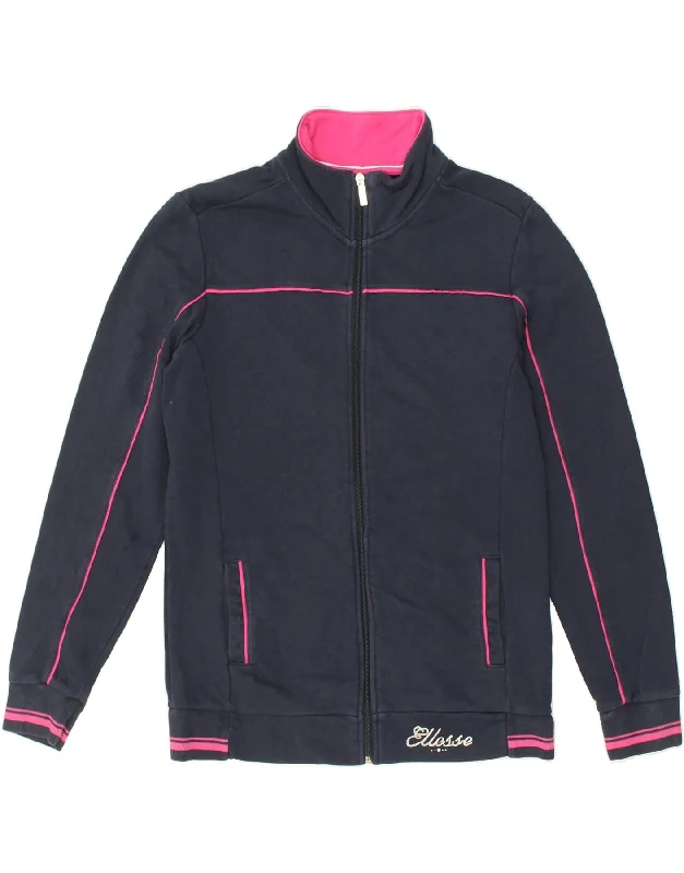 ELLESSE Womens Tracksuit Top Jacket UK 16 Large Navy Blue Cotton Herringbone Jacket Checkered Jacket Solid Jacket ELLESSE Womens Tracksuit Top Jacket UK 16 Large Navy Blue Cotton Herringbone Jacket Checkered Jacket Solid Jacket