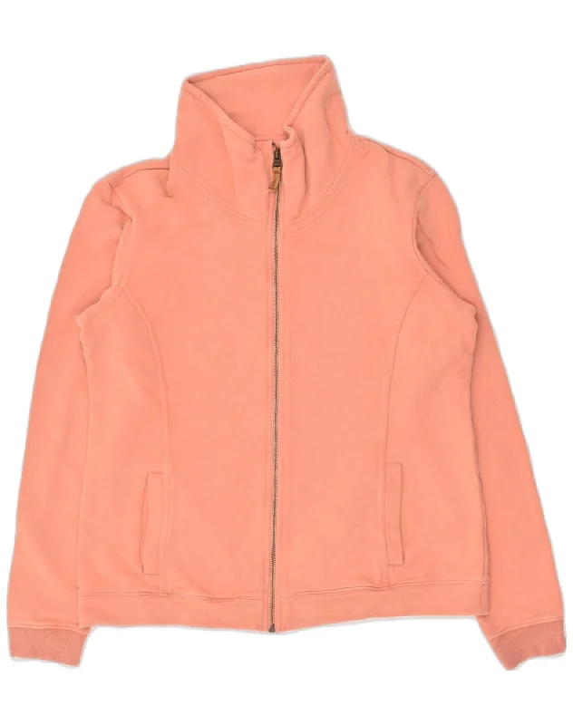 FAT FACE Womens Tracksuit Top Jacket UK 14 Large Orange Cotton Ribbed Jacket Pleated Jacket Ruffled Jacket
