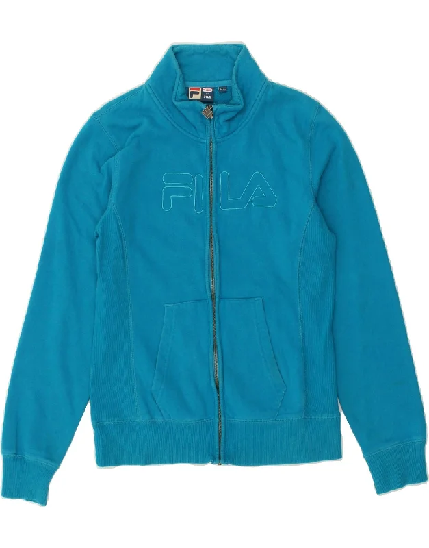 FILA Womens Graphic Tracksuit Top Jacket UK 12 Medium Blue Cotton Denim Fabric Leather Fabric Suede Fabric FILA Womens Graphic Tracksuit Top Jacket UK 12 Medium Blue Cotton Denim Fabric Leather Fabric Suede Fabric