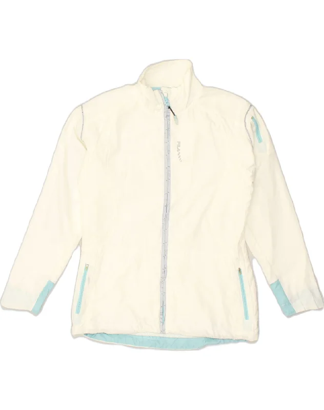FILA Womens Tracksuit Top Jacket UK 16 Large White Polyester Knit Jacket Woven Jacket Fleece Jacket FILA Womens Tracksuit Top Jacket UK 16 Large White Polyester Knit Jacket Woven Jacket Fleece Jacket