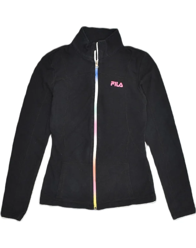 FILA Womens Tracksuit Top Jacket UK 6 XS Black Cotton Jersey Jacket Tulle Jacket Batik Jacket FILA Womens Tracksuit Top Jacket UK 6 XS Black Cotton Jersey Jacket Tulle Jacket Batik Jacket