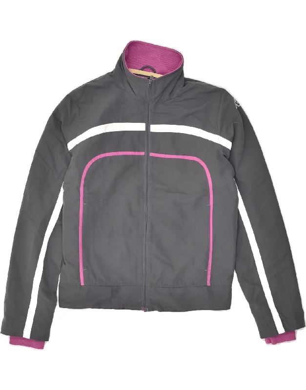 KAPPA Womens Tracksuit Top Jacket UK 14 Medium Grey Striped Polyester Print Jacket Jacquard Jacket Patchwork Jacket KAPPA Womens Tracksuit Top Jacket UK 14 Medium Grey Striped Polyester Print Jacket Jacquard Jacket Patchwork Jacket