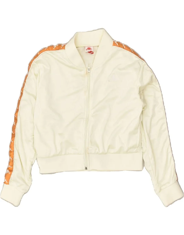 KAPPA Womens Tracksuit Top Jacket UK 14 Medium Off White Appliqued Jacket Beaded Jacket Sequined Jacket KAPPA Womens Tracksuit Top Jacket UK 14 Medium Off White Appliqued Jacket Beaded Jacket Sequined Jacket