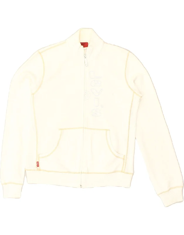 LEVI'S Womens Graphic Tracksuit Top Jacket UK 14 Large White Cotton Quilted Jacket Puffer Jacket Insulated Jacket LEVI'S Womens Graphic Tracksuit Top Jacket UK 14 Large White Cotton Quilted Jacket Puffer Jacket Insulated Jacket