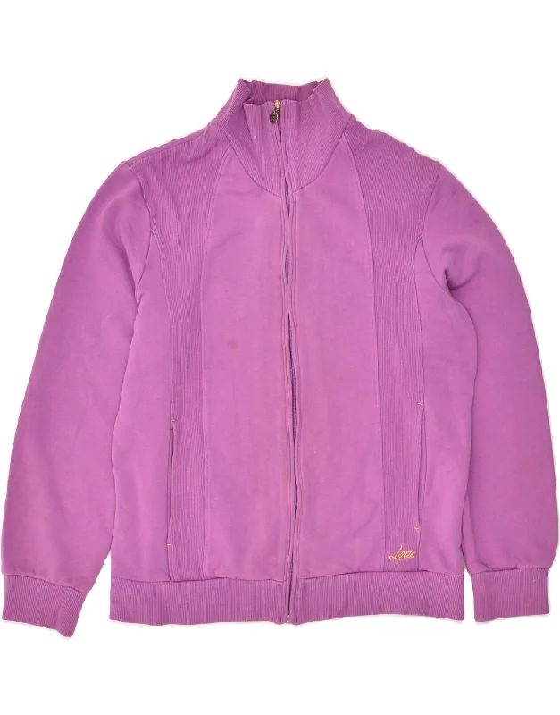 LOTTO Womens Tracksuit Top Jacket UK 14 Medium Purple Cotton Zippered Jacket Buttoned Jacket Snapped Jacket LOTTO Womens Tracksuit Top Jacket UK 14 Medium Purple Cotton Zippered Jacket Buttoned Jacket Snapped Jacket