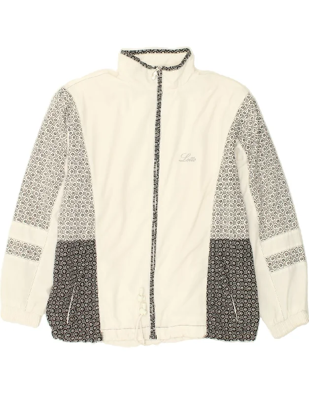 LOTTO Womens Tracksuit Top Jacket UK 14 Medium White Colourblock Polyester Faux Fur Jacket Real Fur Jacket Shearling Jacket LOTTO Womens Tracksuit Top Jacket UK 14 Medium White Colourblock Polyester Faux Fur Jacket Real Fur Jacket Shearling Jacket