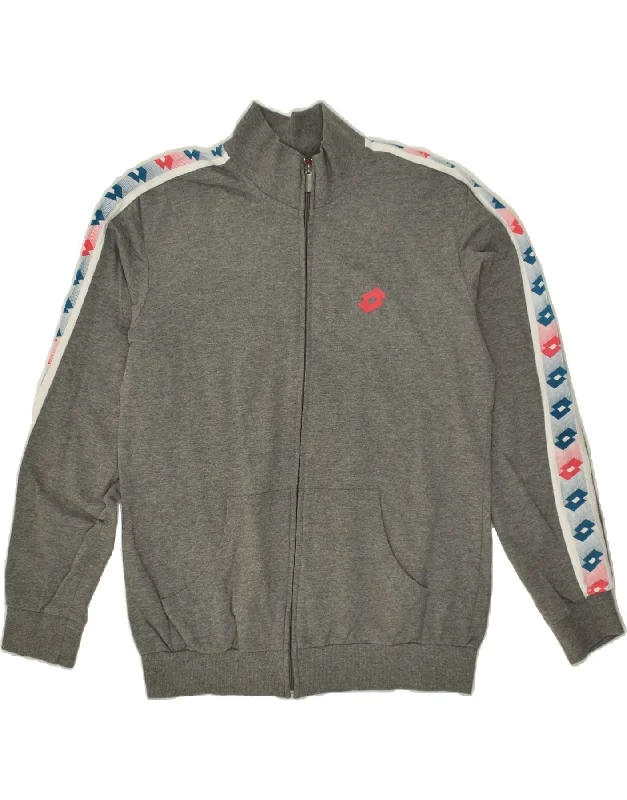 LOTTO Womens Tracksuit Top Jacket UK 18 XL Grey Cotton Snapped Jacket Toggled Jacket Drawstring Jacket LOTTO Womens Tracksuit Top Jacket UK 18 XL Grey Cotton Snapped Jacket Toggled Jacket Drawstring Jacket