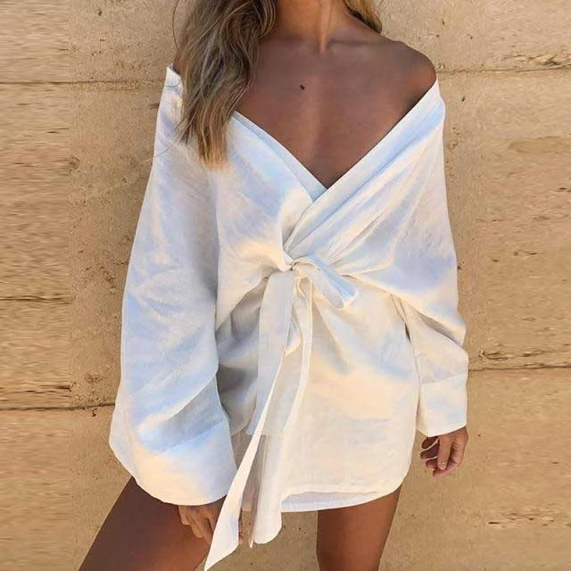 Mini Dress Kimono Classic White Mini Dress