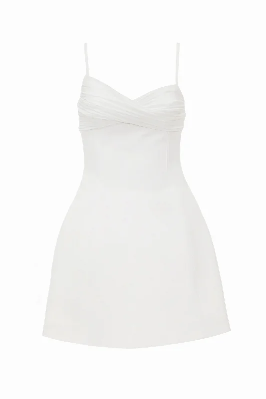 MURMURING MINI DRESS IN WHITE Trendy A-Line Mini Dress