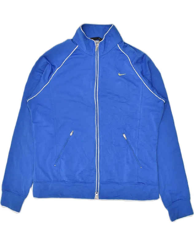 NIKE Womens Dri Fit Tracksuit Top Jacket UK 14 Large Blue Polyester Plaid Jacket Tartan Jacket Houndstooth Jacket NIKE Womens Dri Fit Tracksuit Top Jacket UK 14 Large Blue Polyester Plaid Jacket Tartan Jacket Houndstooth Jacket