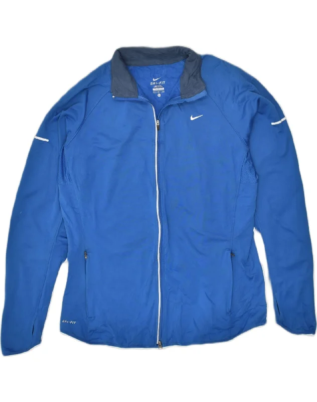 NIKE Womens Dri Fit Tracksuit Top Jacket UK 18 XL Blue Polyester Satin Fabric Silk Fabric Chiffon Fabric NIKE Womens Dri Fit Tracksuit Top Jacket UK 18 XL Blue Polyester Satin Fabric Silk Fabric Chiffon Fabric
