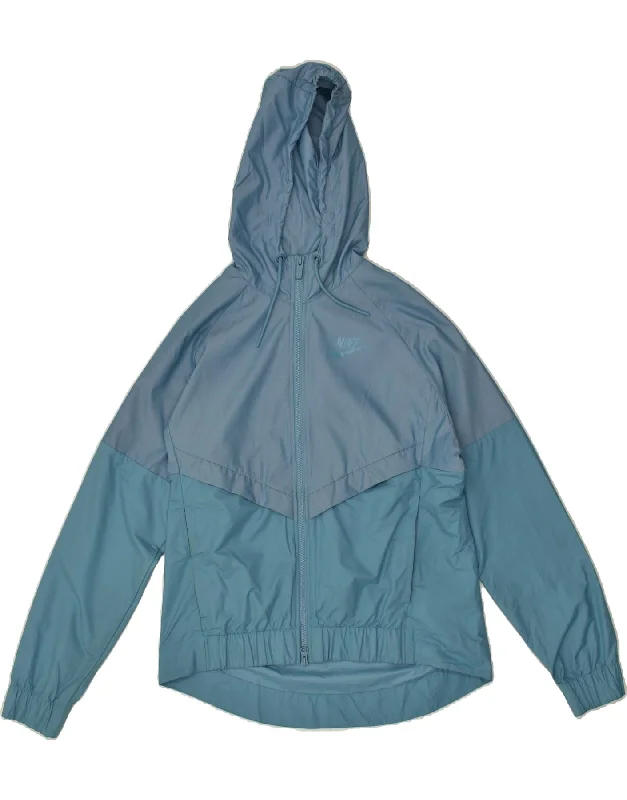 NIKE Womens Hooded Tracksuit Top Jacket UK 12 Medium Blue Colourblock Satin Jacket Silk Jacket Chiffon Jacket NIKE Womens Hooded Tracksuit Top Jacket UK 12 Medium Blue Colourblock Satin Jacket Silk Jacket Chiffon Jacket
