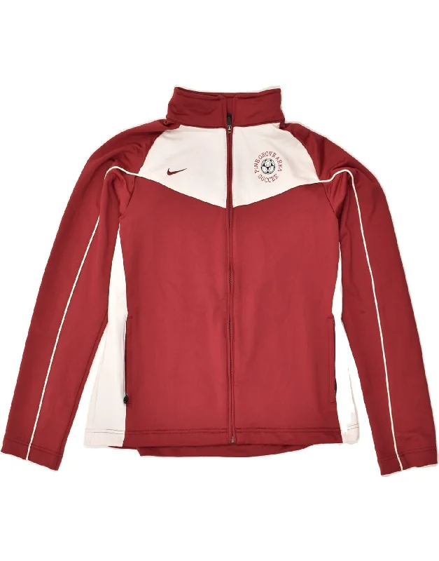 NIKE Womens Tracksuit Top Jacket UK 12-14 Large Red Colourblock Polyester Tiered Jacket Buttoned Jacket Zippered Jacket NIKE Womens Tracksuit Top Jacket UK 12-14 Large Red Colourblock Polyester Tiered Jacket Buttoned Jacket Zippered Jacket